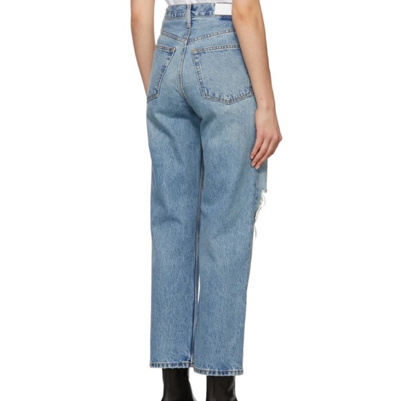 Re/Done CROPPED 90'S LOW SLUNG JEANS IN MEDIUM RAF Size 25 - Picture 3 of 16